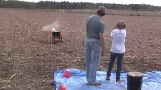 A Boy Shooting a 40 Caliber Glock Model 22 Pistol [upl. by Zitvaa]