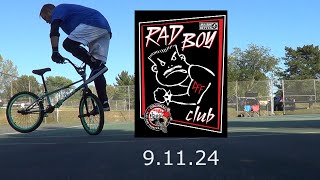 Flatland BMX tonight at the courts 91124 Steve Stallman and I doing boomerangs Tailwhip Whiplash [upl. by Blinny]