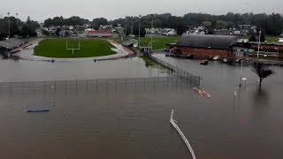 Dramatic view of Oswego flooding from above [upl. by Karia]