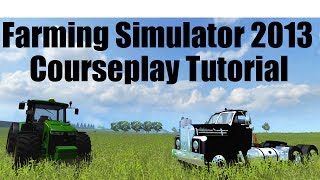 Courplay Tutorial  How to use fieldwork mode to pick up straw with a forage wagon [upl. by Adnylg]