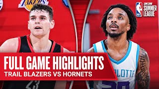 TRAIL BLAZERS vs HORNETS  NBA SUMMER LEAGUE  FULL GAME HIGHLIGHTS [upl. by Ahsilak]