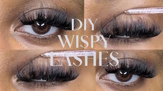 DIY WISPY LASHES AT HOME Beginner Friendly  KennediShianne [upl. by Erehc]