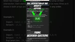 Leetcode 350  Intersection of Two Arrays II [upl. by Sokairyk]