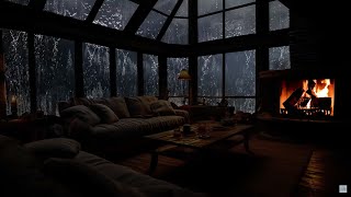 Ambiance with Night Rain and Fireplace Crackles for Ultimate Comfort 🌧️🔥 Relax on a Rainy night [upl. by Enelime439]