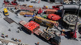 TELT  Les pièces du tunnelier poursuivent leur arrivée sur le chantier de SaintMartinlaPorte [upl. by Laurianne]