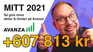 MITT 2021 PÅ AVANZA 607 813 kr  Så gick mina aktier amp fonder på Avanza under 2021 [upl. by Ylam]