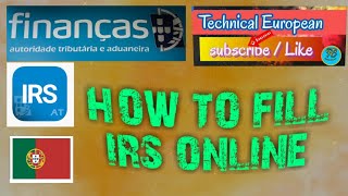 HOW TO FILL IRS ONLINE IN PORTUGAL STEP BY STEP [upl. by Nov]