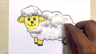 Cotton Pasting Activity  Sheep Activity  Simple Cotton Activity Ideas [upl. by Anomahs]