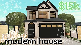 Gold 15k Bloxburg Modern House Build 2 Story WITH VOICE [upl. by Emile]