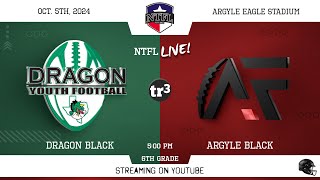 NTFL Youth Football  Dragon Black at Argyle Black 6th Grade105500 PEagle Stadium 1 [upl. by Annid]