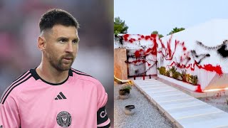 Lionel Messis Ibiza House Vandalized by Climate Activists [upl. by Enetsirhc669]