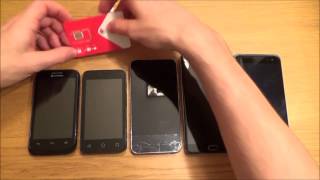 How to INSERT  REMOVE a SIM card in various MOBILE CELL PHONES [upl. by Sibyl]