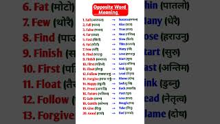 Opposite Word MeaningEnglish speaking practice for beginners english learnenglish [upl. by Loredana]