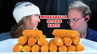 ASMR MOZZARELLA STICKS RACE MUKBANG EATING SOUNDS [upl. by Aldin]