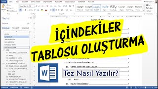 Tez Yazımı 38 Bölüm I İçindekiler Tablosu Oluşturma [upl. by Ronym]