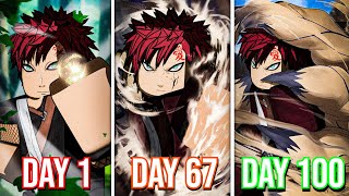 Spending 100 Days as GAARA in Shindo Life  Roblox [upl. by Ninnahc14]