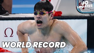 WORLD RECORD Pan Zhanle Breaks World Record to Win Mens 100m Free [upl. by Alsworth]