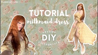 DIY 🎀♡ Milkmaid dress ♡🎀 Vestido para verano  TUTORIAL Patrones incluidos  BRIGITTE COTA [upl. by Agna]