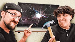 Son pranks Dad but its not a Prank Real Broken TV [upl. by Reginnej]