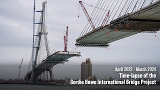 TimeLapse of the Gordie Howe International Bridge project  April 2022 to March 2024 [upl. by Helprin618]