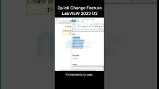 Ep021 Introducing the Quick Change Feature in LabVIEW 2023 Q3 labview [upl. by Turnbull376]