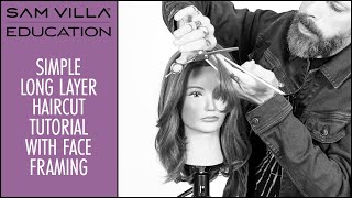 Simple Long Layered Hair Haircut Tutorial with Face Framing [upl. by Kala]