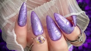 The Daily Nail Chrome Nails with Raindrops diynails dippowdernails chromenails [upl. by Lucia]