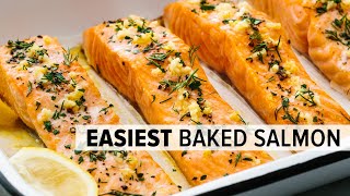 BAKED SALMON  easy nofail recipe with lemon garlic butter [upl. by Livesay]