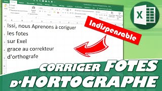 Comment corriger les fautes d’orthographe sur Excel [upl. by Wakerly]