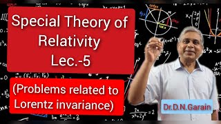 Special Theory of Relativity Lec 5Problems related to Lorentz Invariance [upl. by Eecrad]