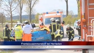 23042014 AN Autofahrerin nach Frontalzusammenstoß bei Herrieden lebensgefährlich verletzt [upl. by Asilehc]