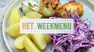 Het Weekmenu 2  Visballetjes met rode kool en aardappelen [upl. by Schmidt581]