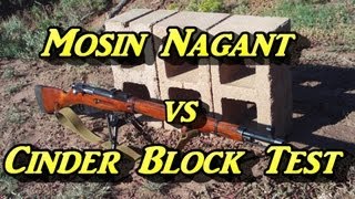 Mosin Nagant 9130 762x54R FMJ VS Cinder Blocks Part 1 [upl. by Aihsema]