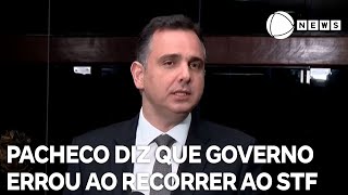 Pacheco diz que governo errou ao recorrer ao Supremo Tribunal Federal sobre desoneração [upl. by Seuqram]