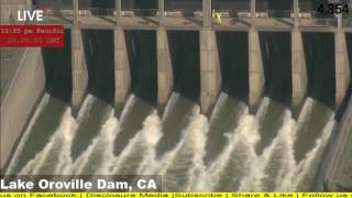 Oroville Spillway Coverage  Outflow Shutdown  22717 [upl. by Aikkin]