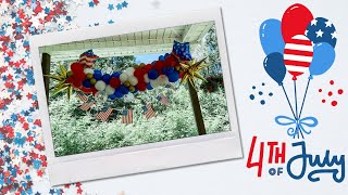 Fourth of July balloon garland  Balloon garland tutorial  USA balloons [upl. by Pratt227]