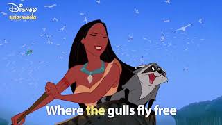 Just Around The River Bend  Pocahontas Lyric Video  DISNEY SINGALONGS [upl. by Pepe]