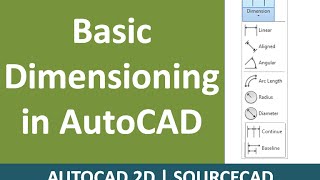 Basic dimensioning in AutoCAD [upl. by Nyleve]