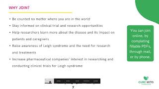 Leigh syndrome patient registry updates [upl. by Decamp]