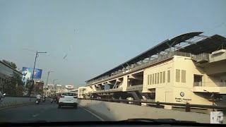 Hyderabad Metro Rail Begumpet Metro Station view from adjacent flyover [upl. by Ellohcin]