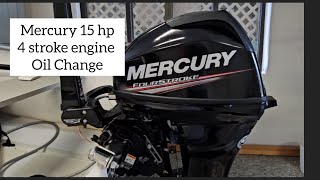 Mercury 15 hp 4 stroke engine oil change [upl. by Eronel600]