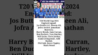 T20 World Cup 2024 England squad [upl. by Gilemette]