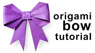 Origami  How to fold a paper BowRibbon ♥︎ Paper Kawaii [upl. by Kazue]