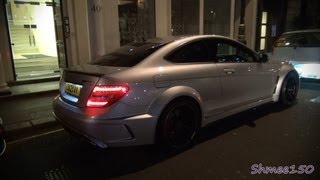 Mercedes C63 Black Series  Startup and Driveoff [upl. by Atineb]