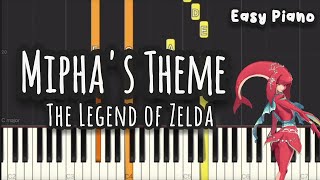 Miphas Theme  The Legend of Zelda Breath of the Wild Easy Piano Piano Tutorial Sheet [upl. by Ahsennod94]