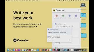 Outwrite AI Writing Assistant MAC OS addinaddonplugin WORD [upl. by Leff656]