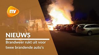 Brandweer rukt uit voor twee brandende autos [upl. by Iaj]