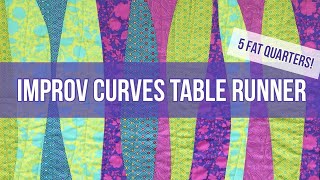 Easy Improv Curves Table Runner in a Day Simple Project to Learn Curved Piecing Free PDF Download [upl. by Adnara161]