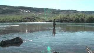 Fly Fishing for arctic char in Miekak Lappland 2010 del 1 [upl. by Bo]