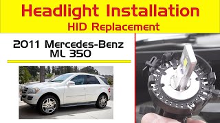 Change 20082011 MercedesBenz ML350 D1S HID Headlamp to LED Headlight [upl. by Hovey]